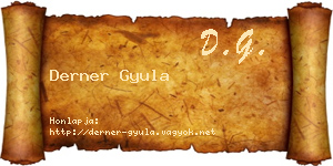 Derner Gyula névjegykártya