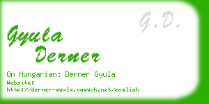 gyula derner business card